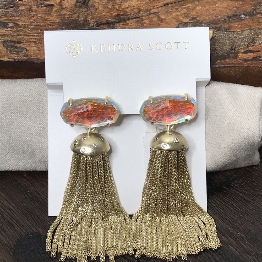 NWT Kendra Scott 14K Gold Plate Dichroic Freya’s - Picture 10 of 11